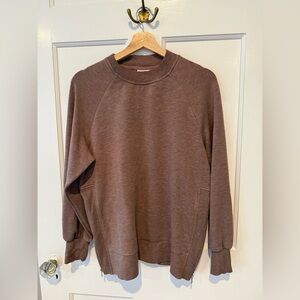 Varley Doublesoft Nicole Oversize Sweatshirt Deep Taupe Marl Fleck Extra Small